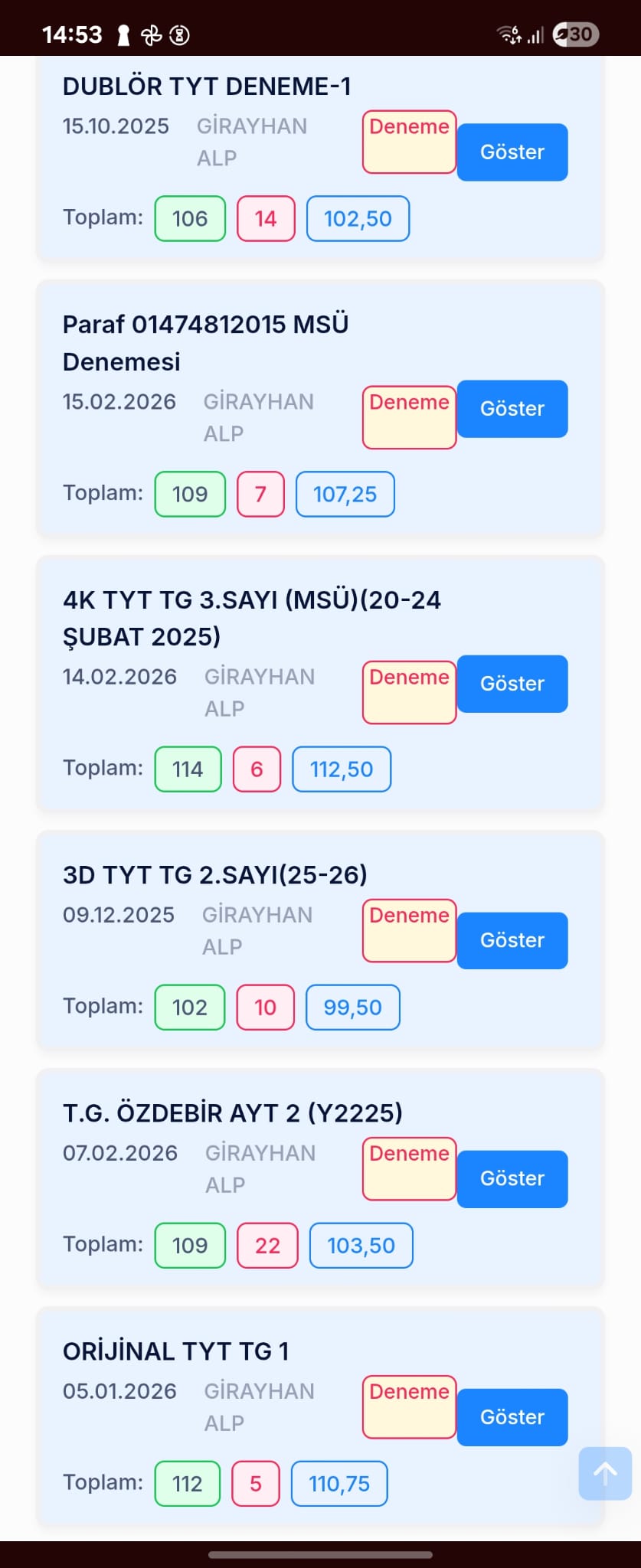 Öğrenci paylaşımı